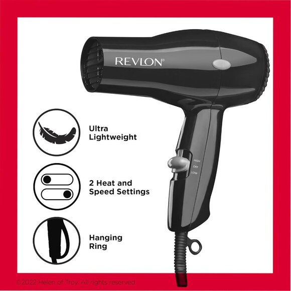 Revlon The Essential Blow Dryer Compact Travel Size 1875 Watts Ultra Lightweight - Picture 5 of 12